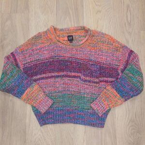 Gap Multicolor Knit Cropped Boho Women’s Sweater Size S